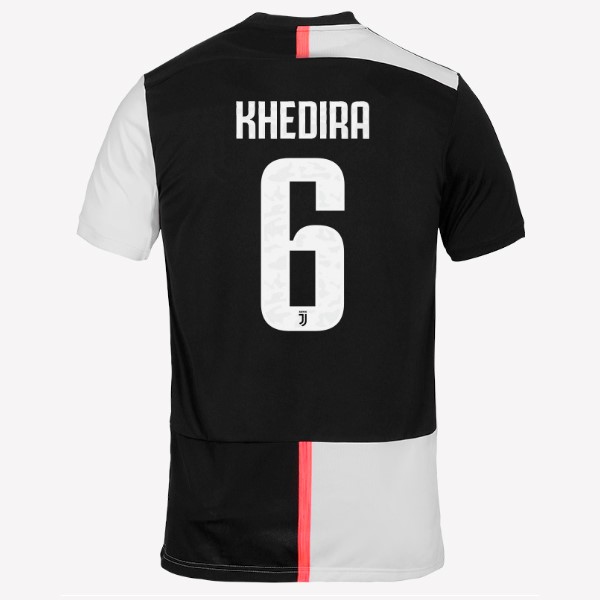 Trikot Juventus NO.6 Khedira Heim 2019-20 Weiß Schwarz Fussballtrikots Günstig